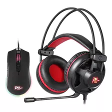 Kit Gamer Philco Headset Phs11v E Mouse Pms70 Cor Preto Luz Vermelho