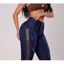 Calça Jeans Feminina Couro Skinny Modeladora Barata Empina 