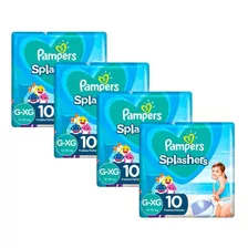 Kit 40 Fraldas Pampers Para Água Splashers Baby Shark G-xg