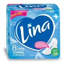 Pack X 6 Toallas Femeninas Lina Con Alas 8 Unidades 