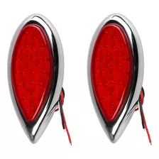 Par Lanterna Traseira Gota Led Hot Rod Ford 38 39 F1 Cromada