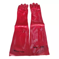 Guantes De Pvc Rojo Trabajo Seguridad 60 Cm 