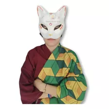 Máscara Grande Zorro Kitsune Japonés Cosplay Impresión 3d 