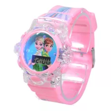 Relógio Infantil Menina Princesas Frozen Led Com Luz E Som
