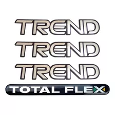 3 Adesivos Trend E 1 Adesivo Totalflex Gol Parati Saveiro G4