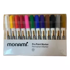 Marcador Pintura Óleo Paint Marker Monami Set 12 Colores