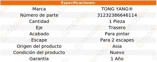 Defensa Trasera P/2 Escapes P/pintar Accord 08/10 Tong Yang Foto 2