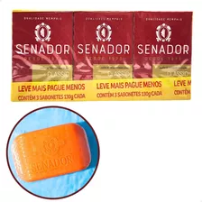 Kit 3 Sabonetes Senador Classic Masculino 130g Em Barra