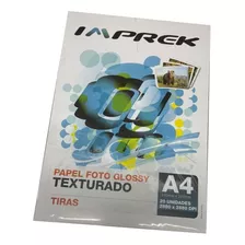 Papel Texturado Tiras Rayas A4 Imprek Glossy 230gr 20h