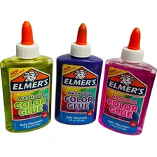 Pack 3 Pegamento Escolar Color Glue Slime Manualidades