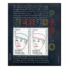 Estampilla Sello Postal Chile Pablo Neruda Premio Nobel 