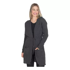 Parka Casaco Kimono Tricot Lã Cardigã Inverno Com Capuz