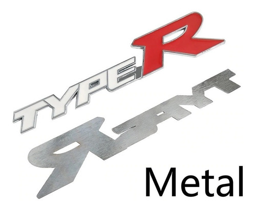 Emblema Metal Type R Honda Civic (blanco . Rojo) Foto 3