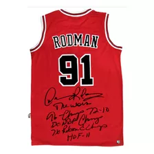 Camisa Nba Chicago Bulls Autografada Por Dennis Rodman