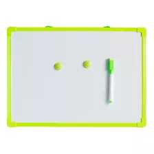 Quadro Branco Didático Grande Metalico Recado Caneta 35x25cm Cor Verde