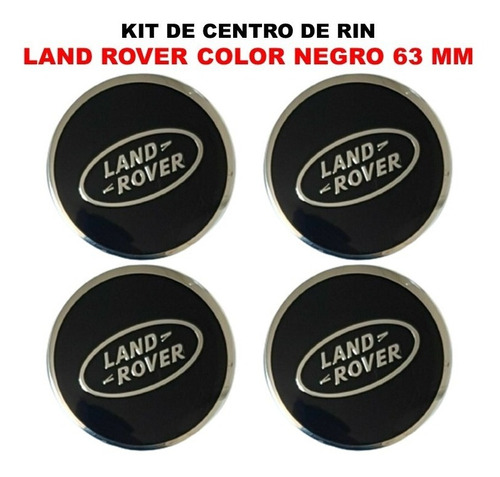 Kit 4 Centros De Rin Range Rover Velar 2018 Negro/crom 63 Mm Foto 3