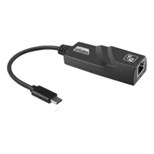 Cabo Adaptador Type-c Para Rj45 Lan Gigabit 10/1000mbps Cor Preto