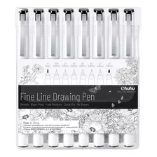 Ohuhu Estilógrafos Fineliner Marcador Para Dibujo Set X8