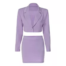 Conjunto De Dos Piezas De Falda De Traje Corto Para Mujer