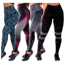 Kit 4 Leggings Mescla Sublimada Não Tem Transparência