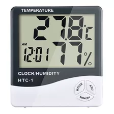 Hidrómetro Medidor De Temperatura Y Humedad Reloj Digital