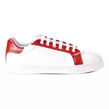 Tenis Hombre Sneakers Piel Blancos Det Rojo, Azul Alexis Rom