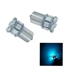 Pa 2 Bombillas Led 13smd 1156 Ba15s Azul Hielo 12 V Para Sen