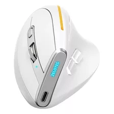 Mouse Vertical Bluetooth Zelotes F36 Blanco Recargable 