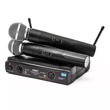 Microfone Duplo S/ Fio Uhf Wireless Profissional Le 906