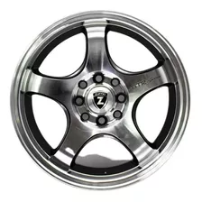 Jogo De Roda Zuma Wheels Aro 15 2730 Gsp 4x100 Gtr Sports Cor Diamantado Com Grafite