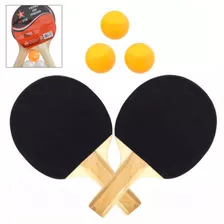 Kit Ping Pong Tenis De Mesa 2 Raquetes 3 Bolas Cor Diversão