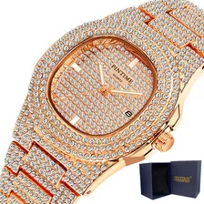 Relógios Masculinos Pintime Luxury Diamond Calendar