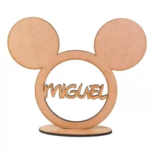 Kit 20 Centro De Mesa Do Mickey Personalizado Com Nome - Mdf