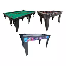 Mesa De Air Game S02 1,43 + Pebolim P02 + Sinuca J01 1,62m 