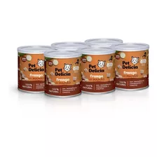 Kit 6 Uni Alimento Úmido Pet Delícia Frango Com Mamão 320g