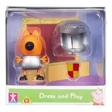 Boneca Mini Figura Com Roupinha Peppa Pig Freddy Armadura 