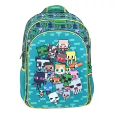 Mochila Escolar Chenson Minecraft Vs1407 Color Azul Diseño Minecraft 23l