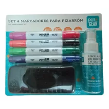 Set 4 Marcadores + Borrador + Limpiador Pen Gear