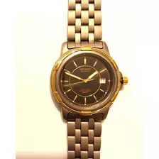 Reloj Orient Titanium C/chapa De Oro Negro En Quarzo