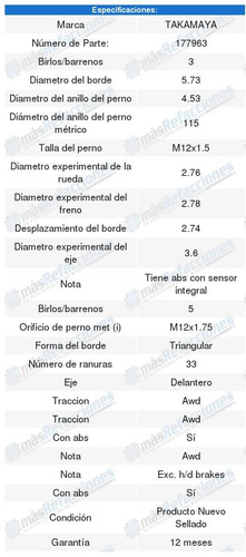 Maza Rueda Delantera Buick Lucerne Foto 2