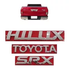 Kit Emblemas Insignias Toyota Hilux Srx Tapa Valija 2016