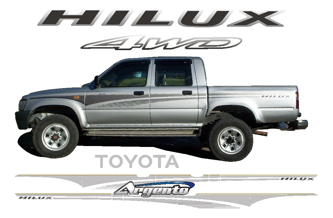 Franjas Laterales Toyota Hilux Srv 2001/4 Calcos Oracal