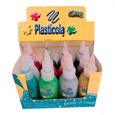 Plasticola Adhesivo Vinilico Color Glitter 38grs 12 Unidades