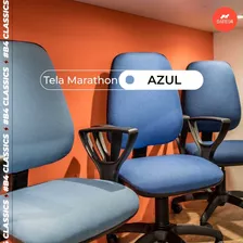 Silla Oficina Ergonomica Pc Regulable Rudy 3 Años Gtia Color Azul/tapizado En Tela Marathon Material Del Tapizado Tela