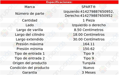 1 Amortiguador Cajuela Izq O Der Spart Rs4 Audi 06/08 Foto 2