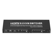 Kvm Switch Hdmi 2.0 De 4 Puertos Monitor Teclado Mouse Usb