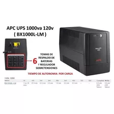 Ups Apc Back-bx1000l-lm 110/120v 600vatios 1000va 6 Salidas