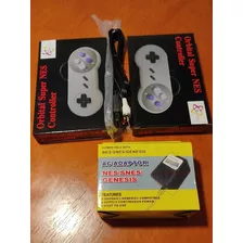 Kit Snes 2 Controles, Cable Audio Video Y Transformador 