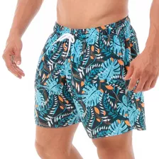 Bermuda Masculina Shorts Praia Mauricinho Estampado Tropical