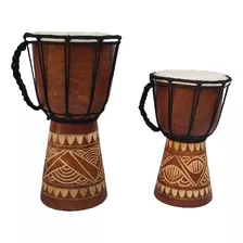 2 Tambores Africano Djembe De Santería Decorativos